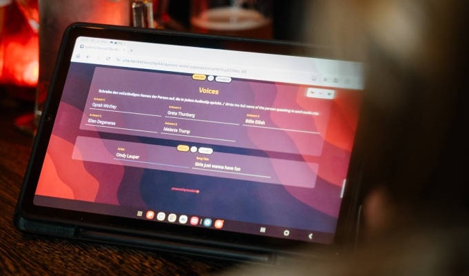 kwizkid runs in the browser — on a tablet just as well